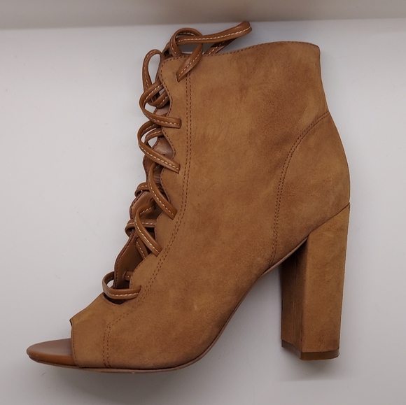 SAM EDELMAN Yvie Peep Toe Suede Ankle Booties Womens Size 5.5 - Picture 5 of 5